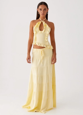 Mariella Linen Maxi Skirt - Yellow Mariella Linen Maxi Skirt - Yellow