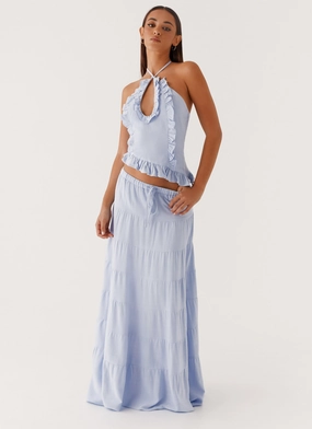 Mariella Linen Top - Blue Mariella Linen Top - Blue