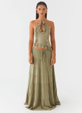 Mariella Linen Top - Sage Mariella Linen Top - Sage