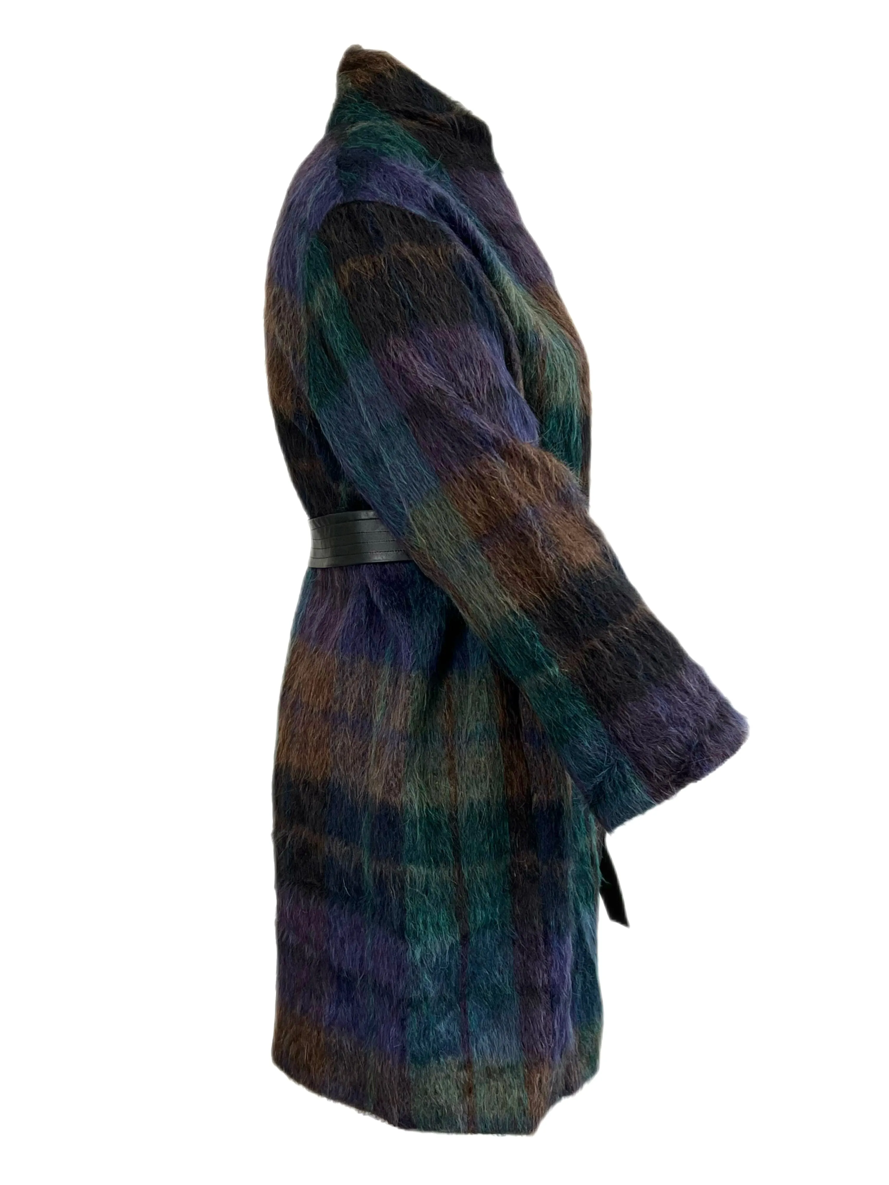 Marina Rinaldi Women's Dark Grey Notturno Wool Blended Belted Coat