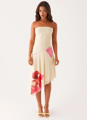 Mariposa Midi Dress - Orchid Yellow Mariposa Midi Dress - Orchid Yellow