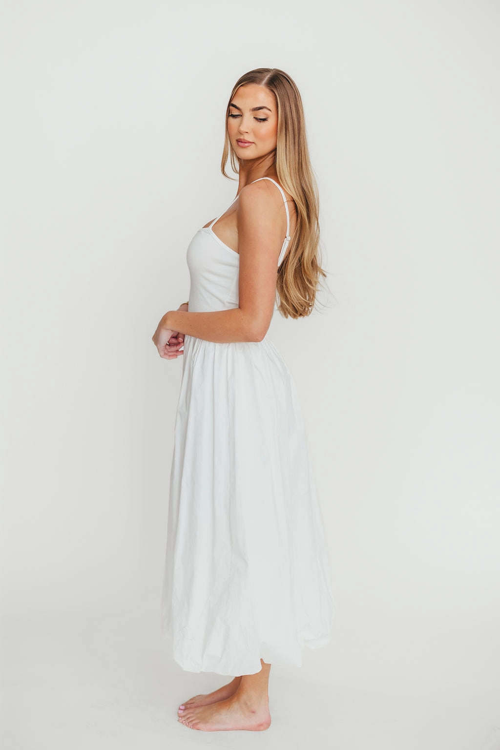 Marisol Bubble Maxi Dress in Off-White *Final-Sale*