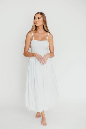 Marisol Bubble Maxi Dress in Off-White *Final-Sale* Marisol Bubble Maxi Dress in Off-White *Final-Sale*