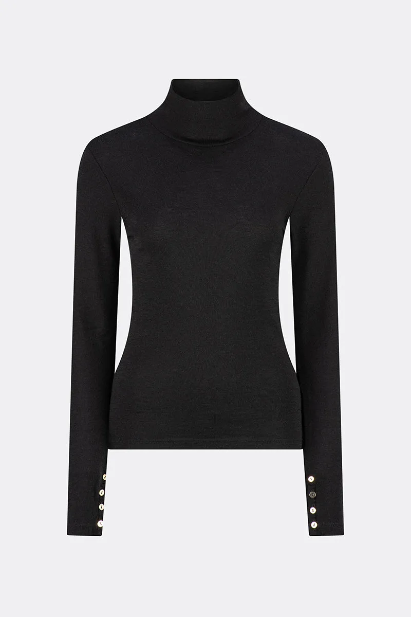 Marley Merino Wool Long Sleeve Knit Black