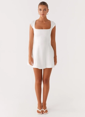 Maryjane Mini Dress - White Maryjane Mini Dress - White