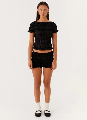 Mateo Ruched Top - Black Mateo Ruched Top - Black