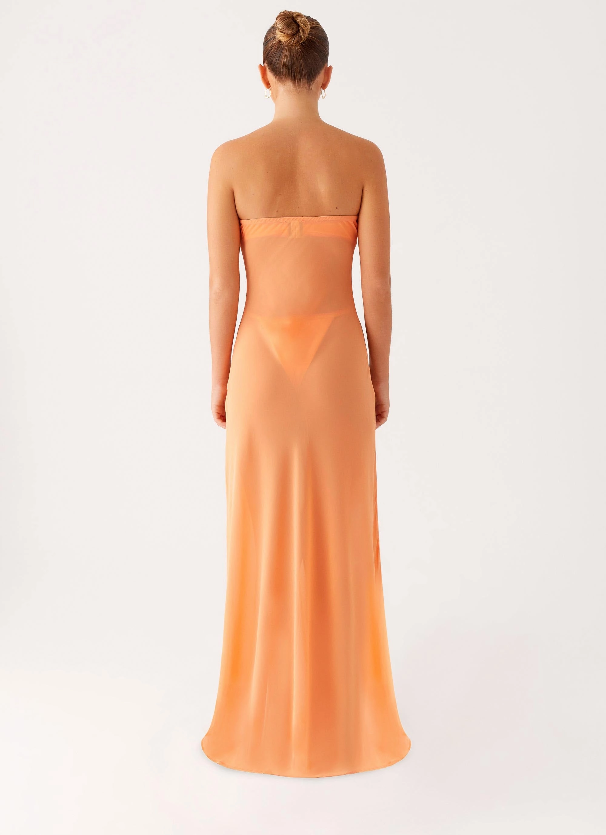 Mattie Strapless Maxi Dress - Orange
