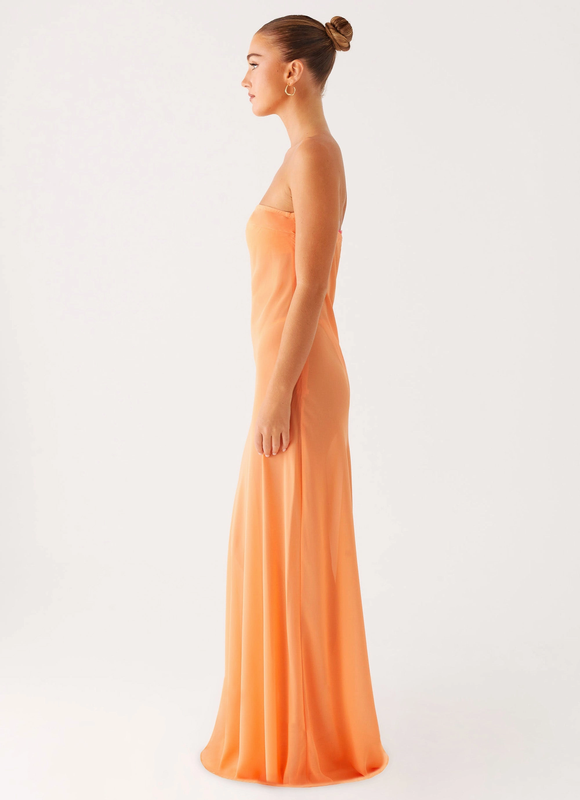 Mattie Strapless Maxi Dress - Orange