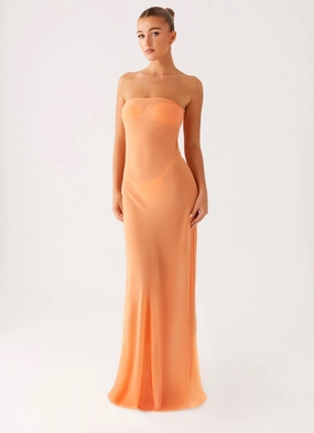 Mattie Strapless Maxi Dress - Orange Mattie Strapless Maxi Dress - Orange