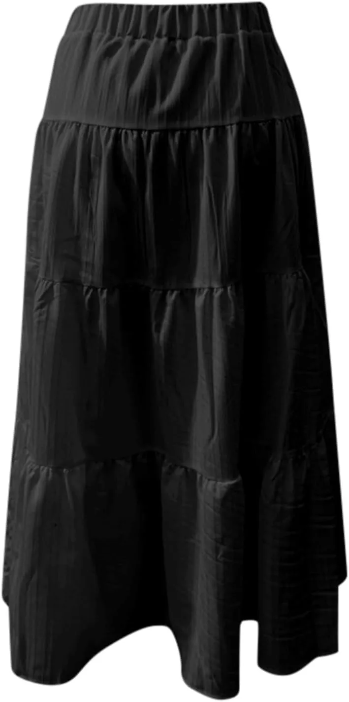 Maxi Skirts for Women 2025 Trendy Low Rise Loose A-Line Flared Casual Summer Long Skirts for Women Streetwear Comfy