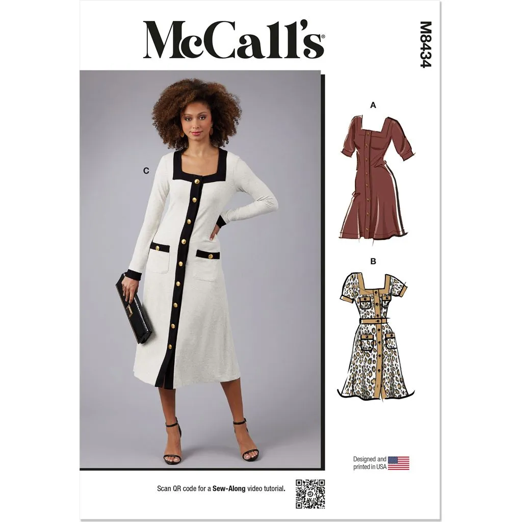McCall's Pattern M8434 Misses' Knit Dresses