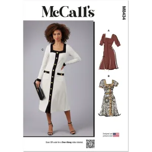 McCall's Pattern M8434 Misses' Knit Dresses