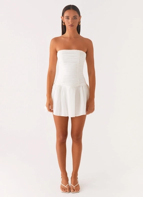 Meadow Dreams Mini Dress - White Meadow Dreams Mini Dress - White