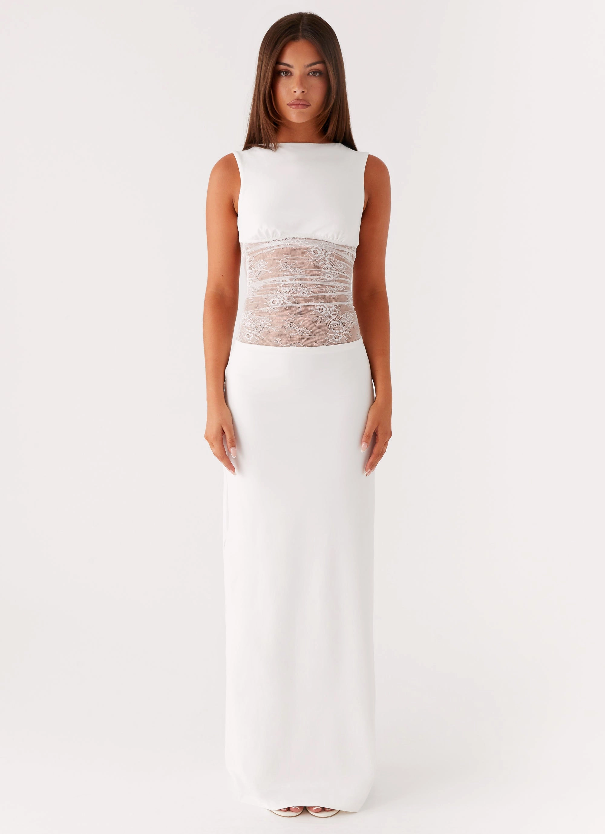 Medina Lace Maxi Dress - White