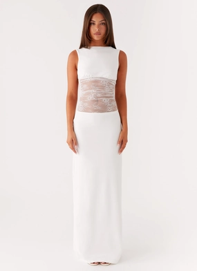 Medina Lace Maxi Dress - White Medina Lace Maxi Dress - White