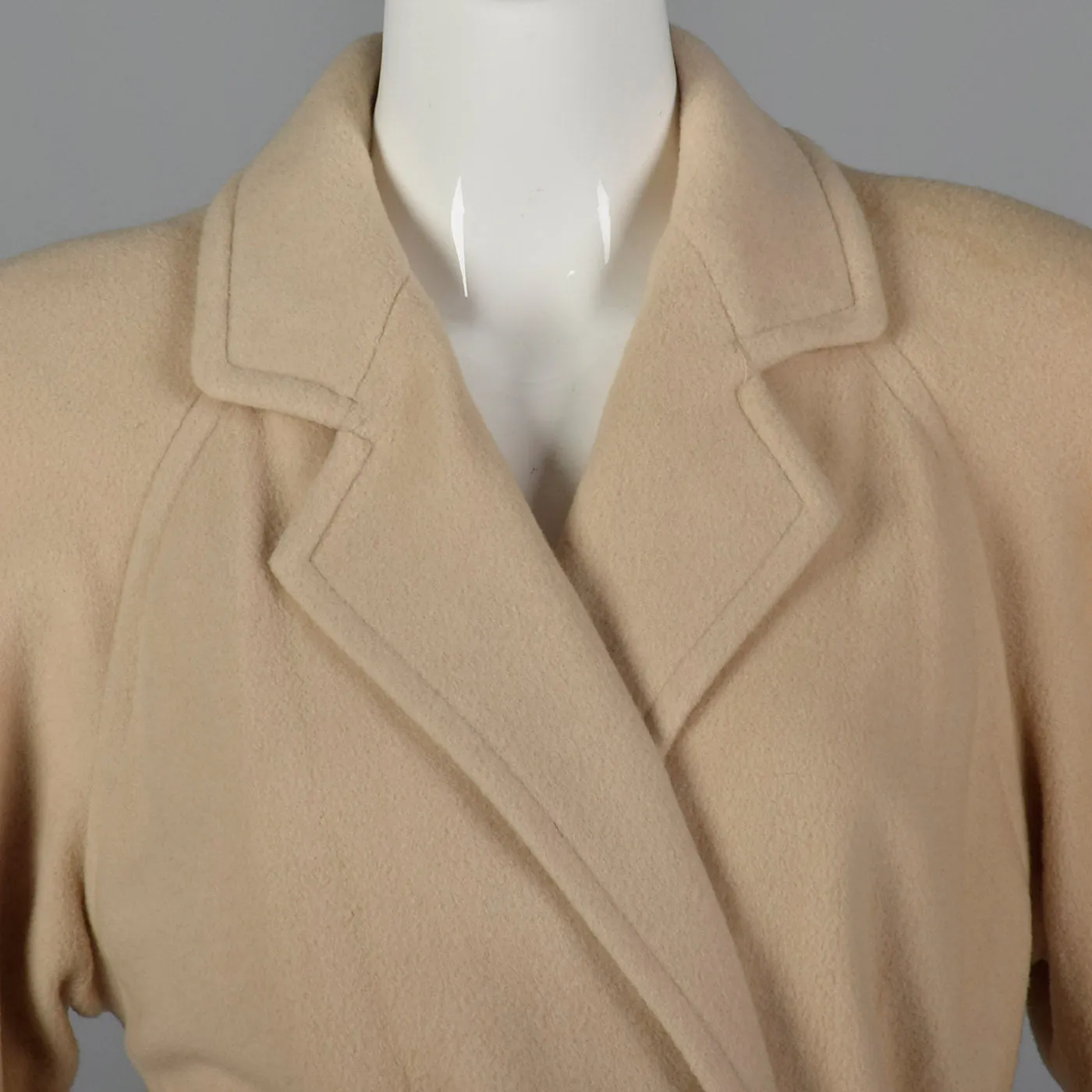 Medium I. Magnin 1980s Cream Cashmere Wrap Coat