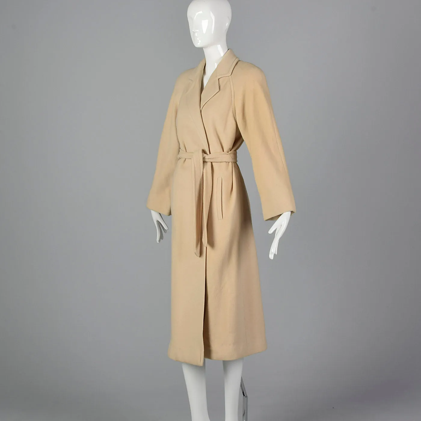 Medium I. Magnin 1980s Cream Cashmere Wrap Coat
