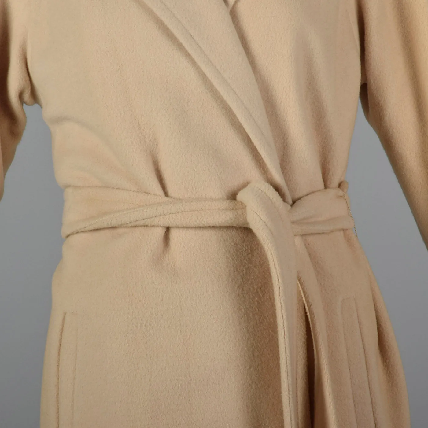 Medium I. Magnin 1980s Cream Cashmere Wrap Coat