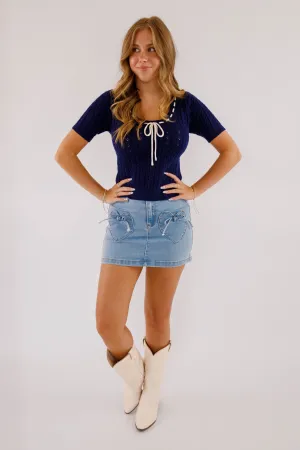 Meet Me Again Denim Mini Skirt Meet Me Again Denim Mini Skirt