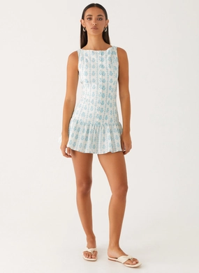 Meggie Linen Mini Dress - Sweet Daydream Print Meggie Linen Mini Dress - Sweet Daydream Print