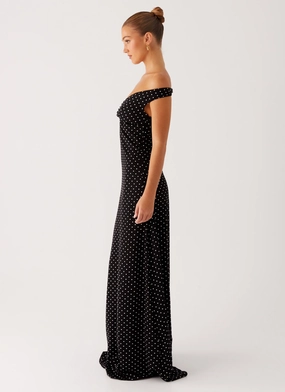 Melany Maxi Dress - Black Polka Dot Melany Maxi Dress - Black Polka Dot