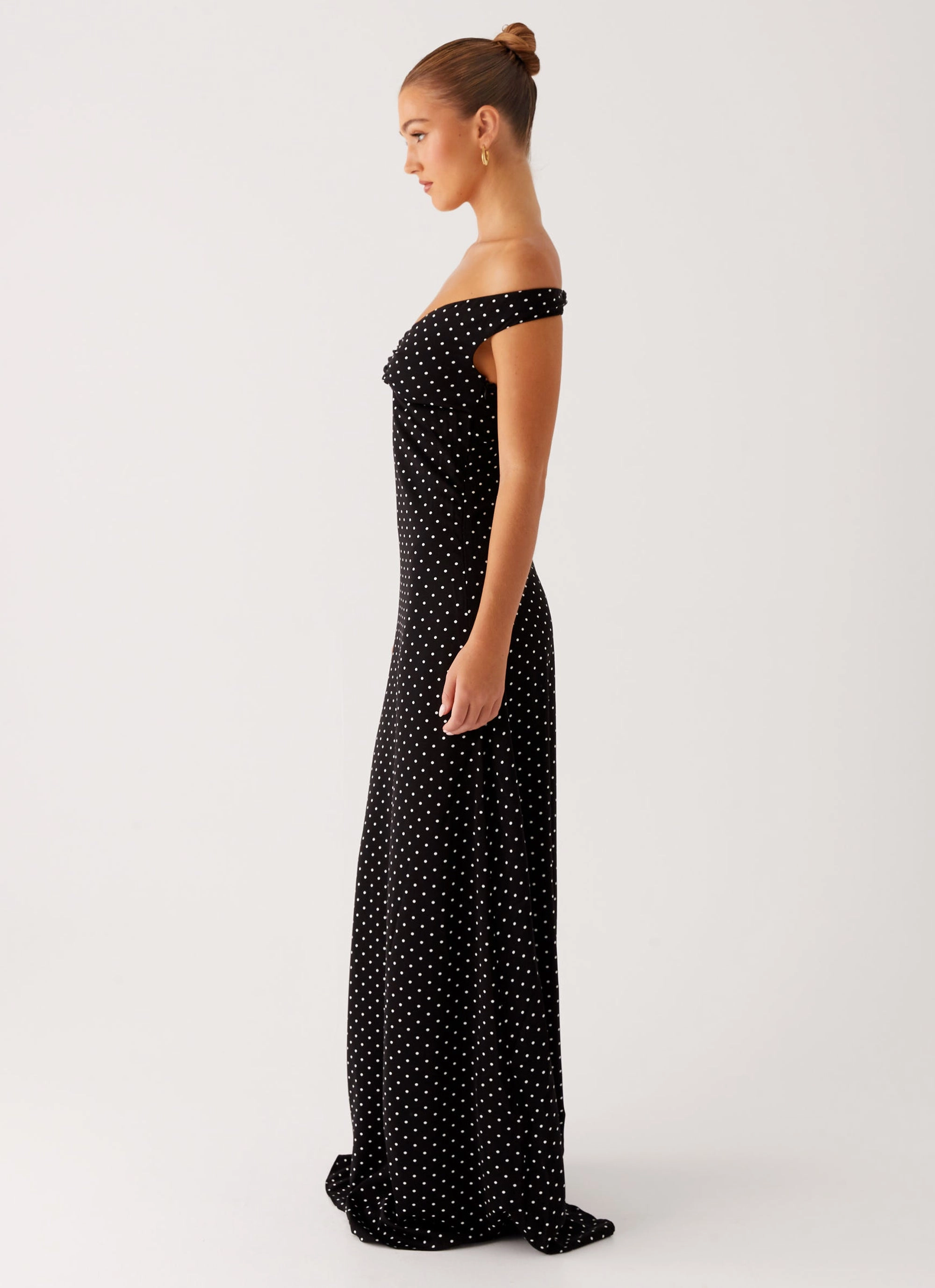 Melany Maxi Dress - Black Polka Dot