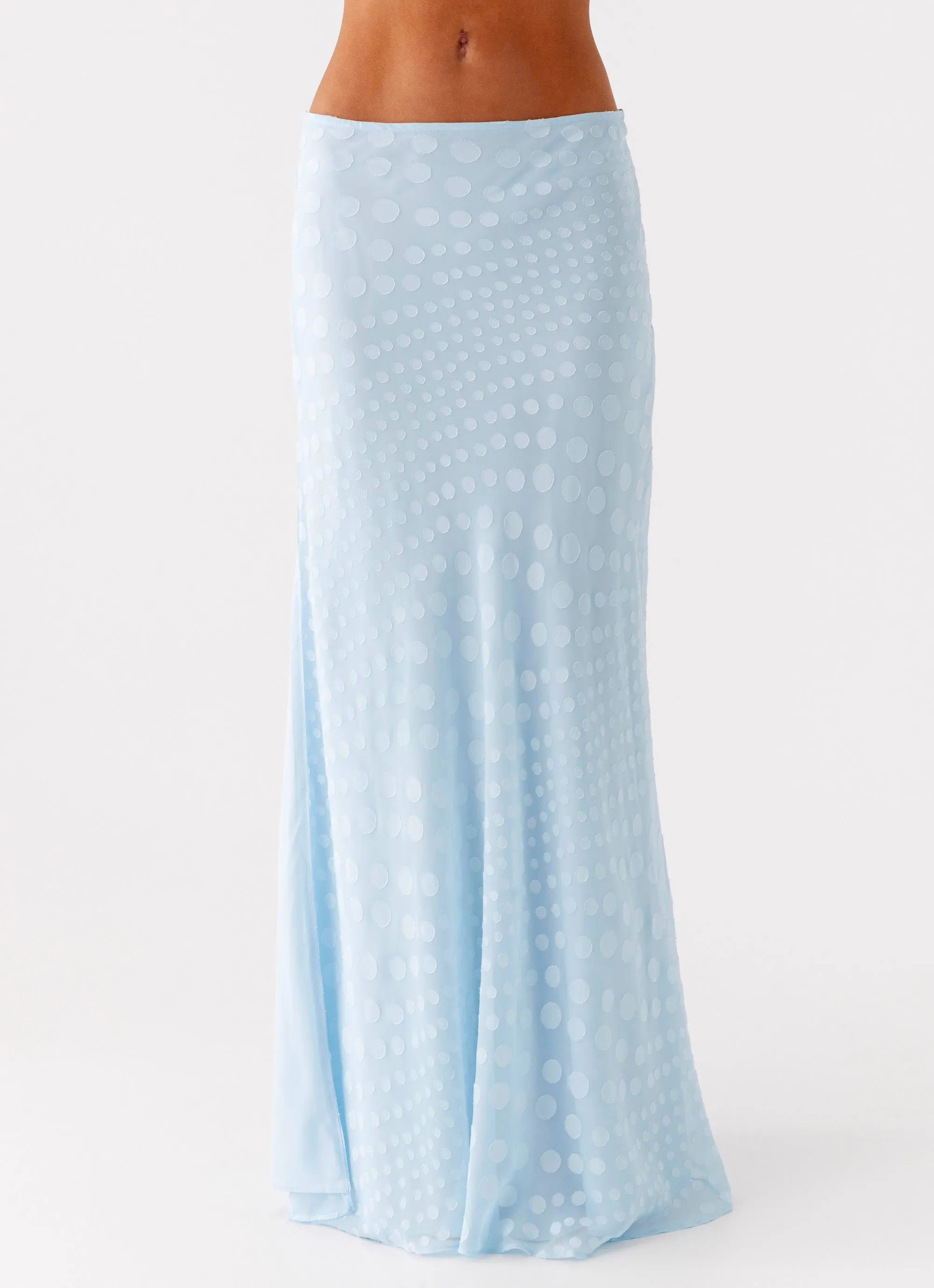Mena Chiffon Spot Maxi Skirt - Blue