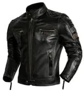 Mens Black Biker Genuine Cowhide Stand Collar Outfit Classy Casual Multi-Zippers Moto Rider Classic Leather Jacket