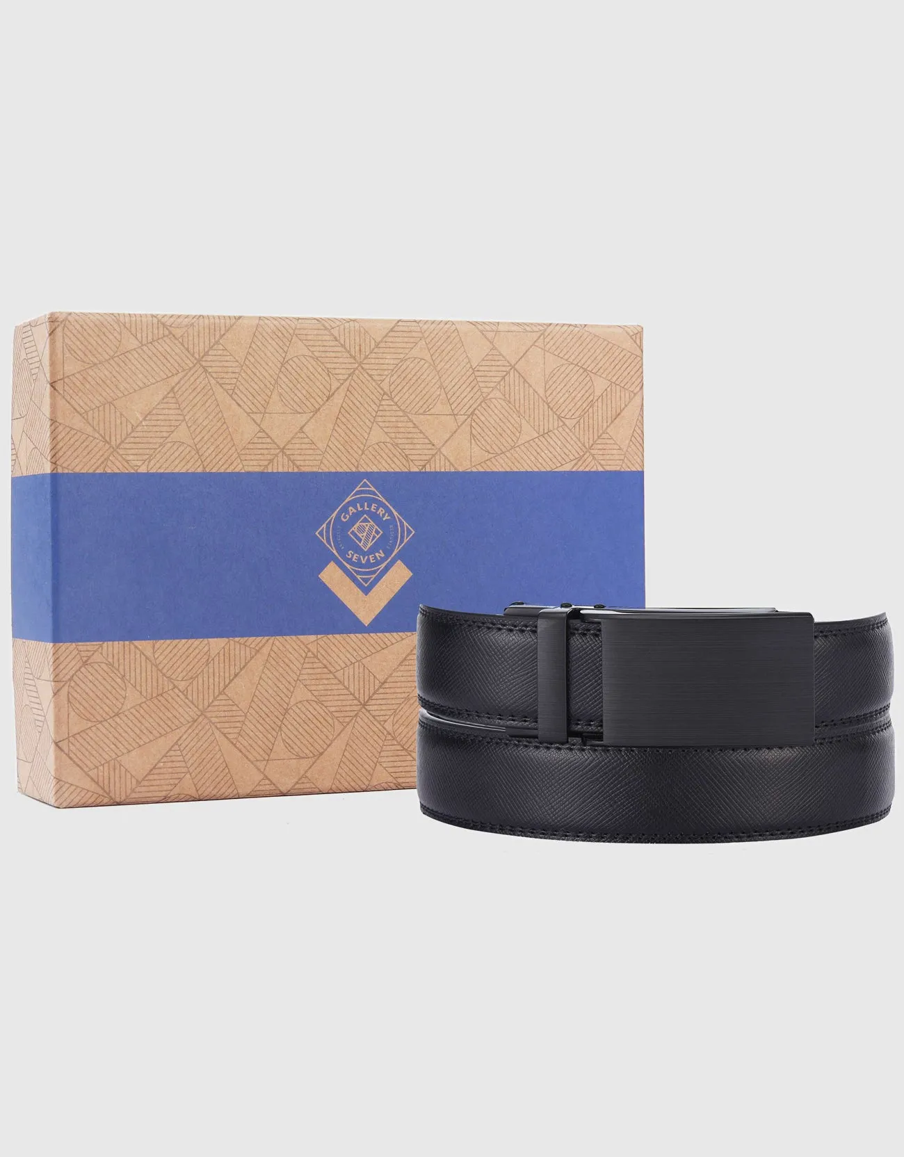 Men's Brushed Accent Leather Ratchet Belt