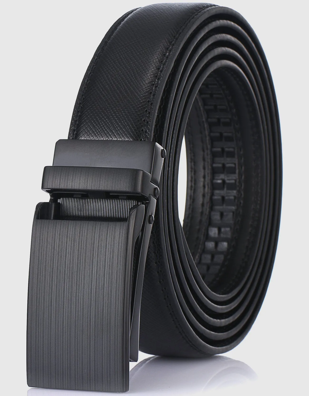 Men's Brushed Accent Leather Ratchet Belt