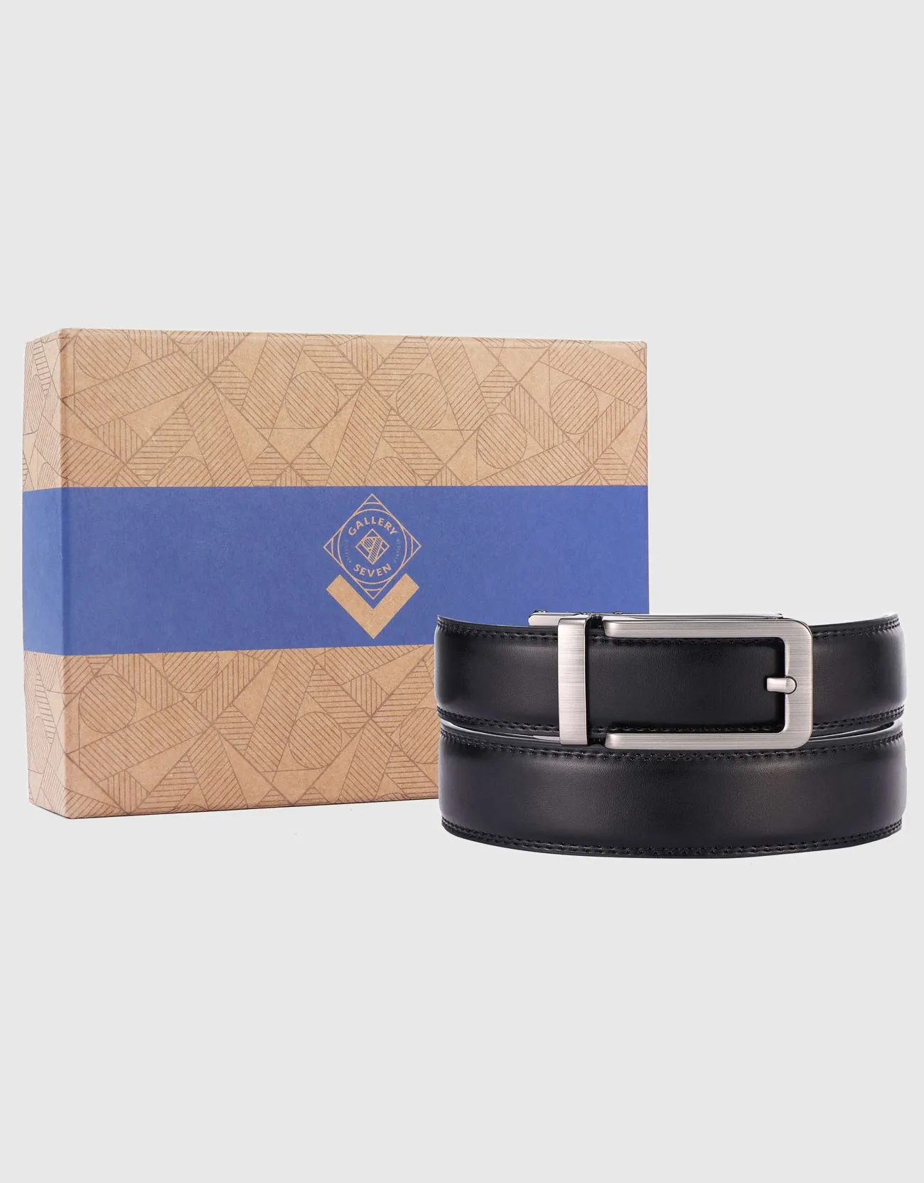Men's Classic Keen Design Leather Ratchet  Belt