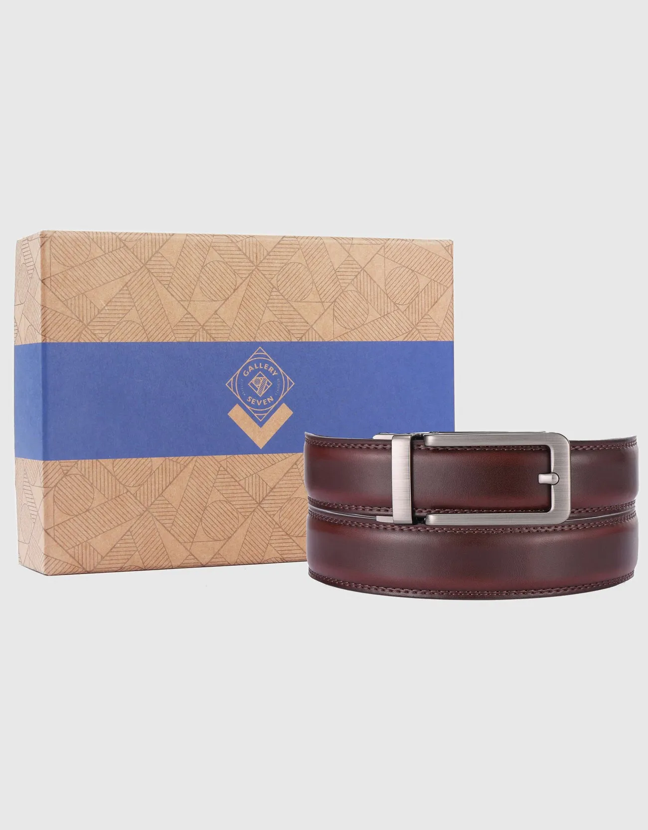 Men's Classic Keen Design Leather Ratchet  Belt