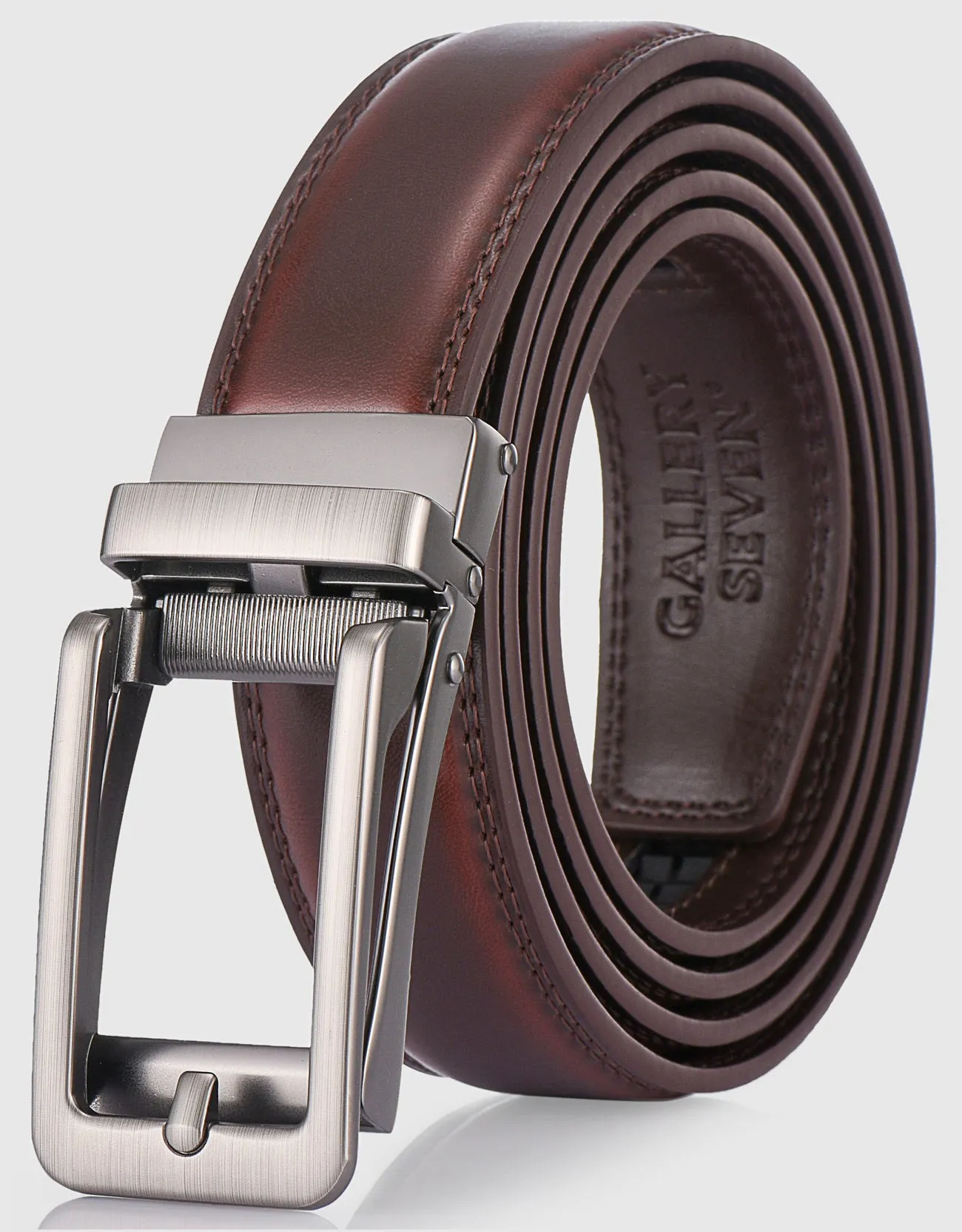 Men's Classic Keen Design Leather Ratchet  Belt