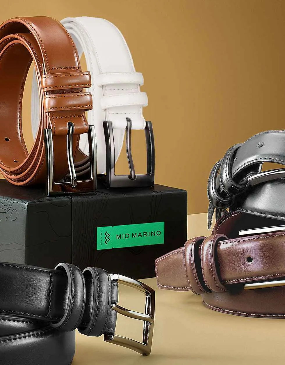 Men's Dual Hoop Leather Belt