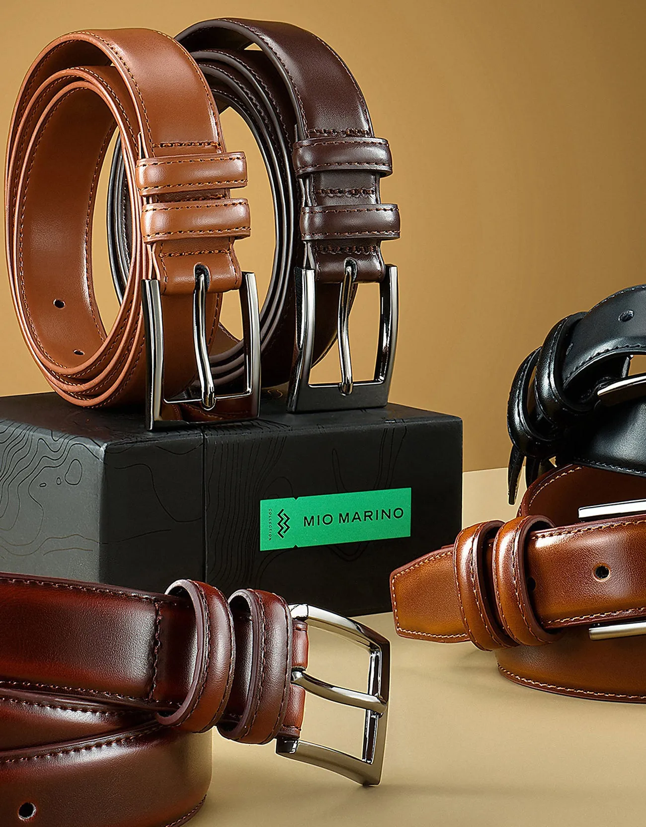 Men's Dual Hoop Leather Belt