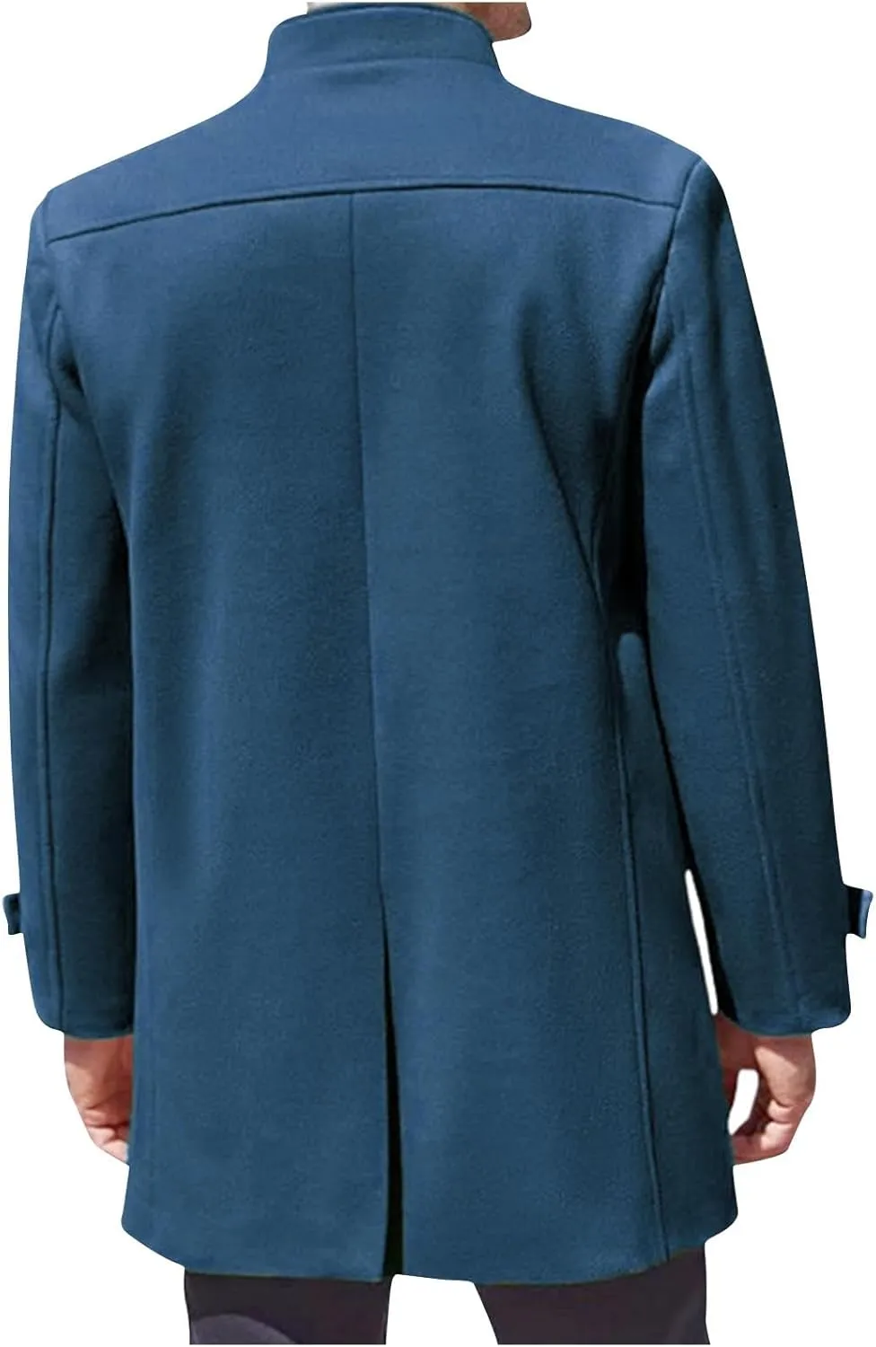 Men's Peacoats Winter Warm Jackets Wool Blend Trench Coats Trendy Single Breasted Overcoats Winter Coats with Pockets
