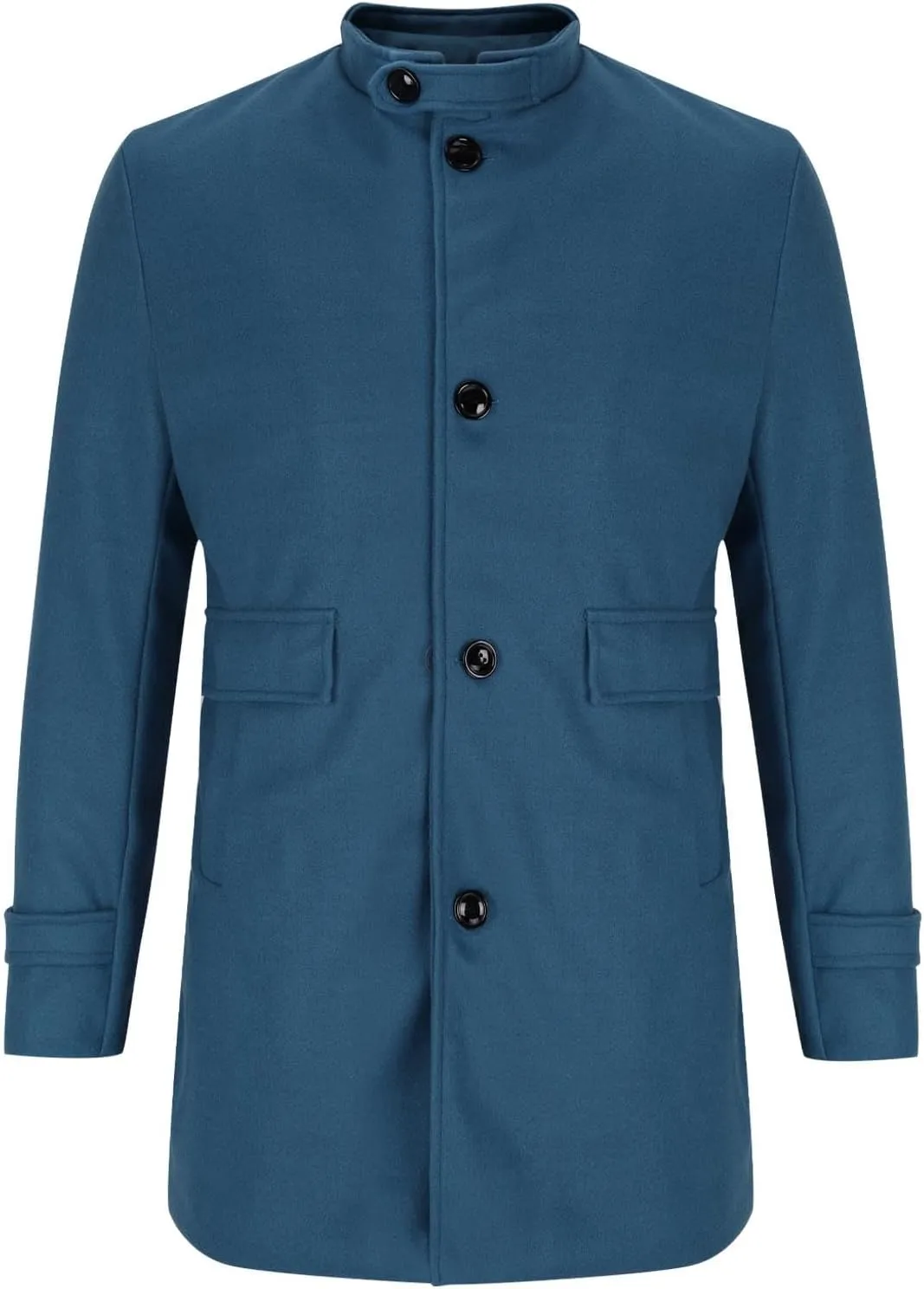 Men's Peacoats Winter Warm Jackets Wool Blend Trench Coats Trendy Single Breasted Overcoats Winter Coats with Pockets
