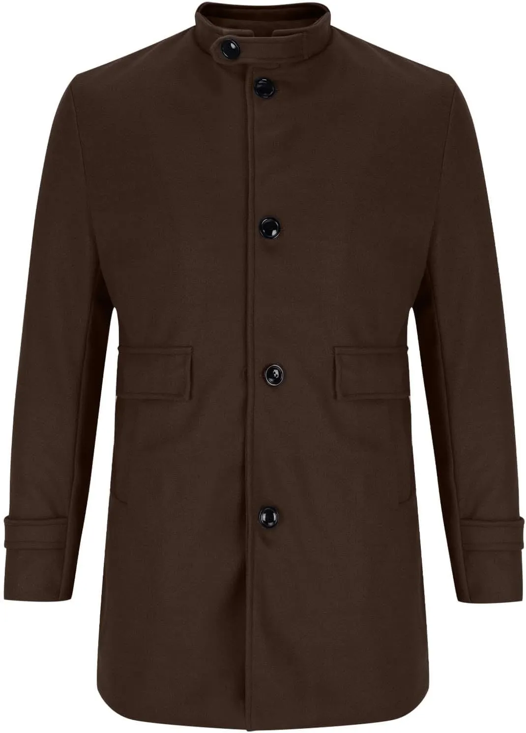 Men's Peacoats Winter Warm Jackets Wool Blend Trench Coats Trendy Single Breasted Overcoats Winter Coats with Pockets