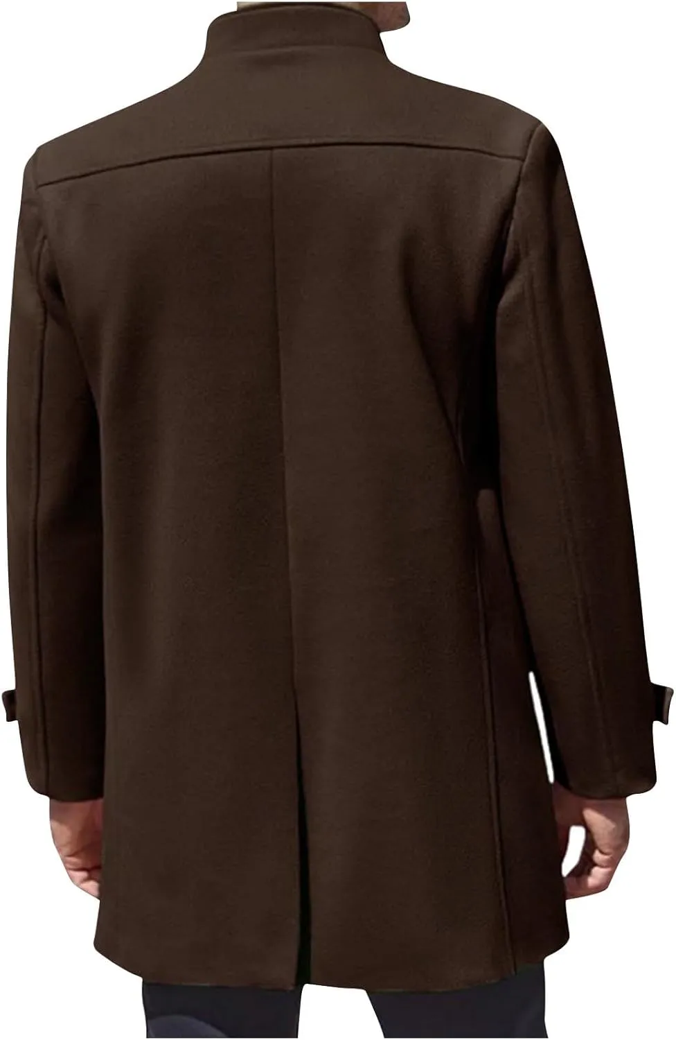 Men's Peacoats Winter Warm Jackets Wool Blend Trench Coats Trendy Single Breasted Overcoats Winter Coats with Pockets