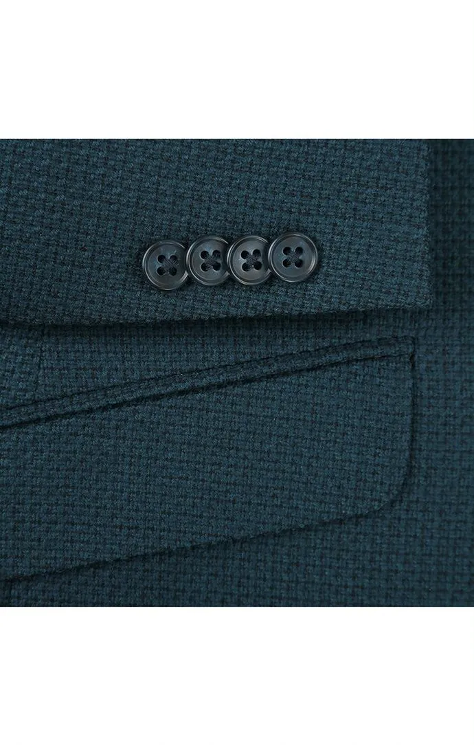 Men's Slim Fit Blazer Wool Blend Sports Jacket in Emerald Green