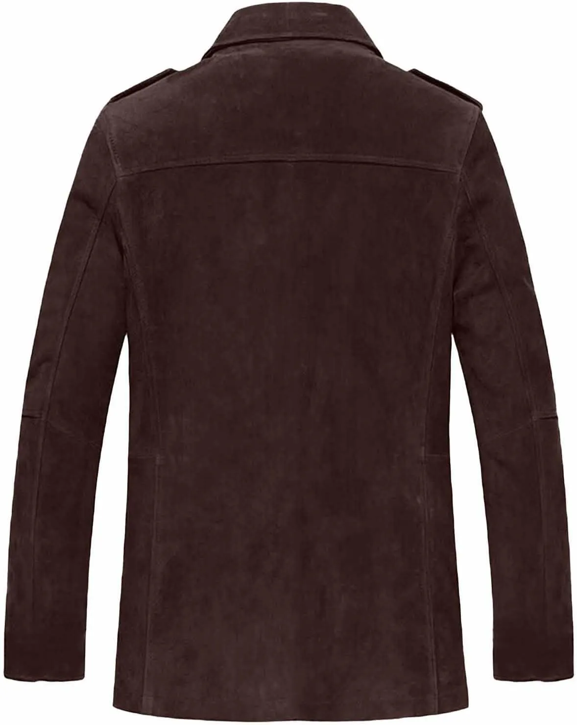 Mens Suede Jacket Vintage Faux Leather Jackets Button Down Winter Coats Sherpa Lined Truck Jacket Plus Size Outerwear