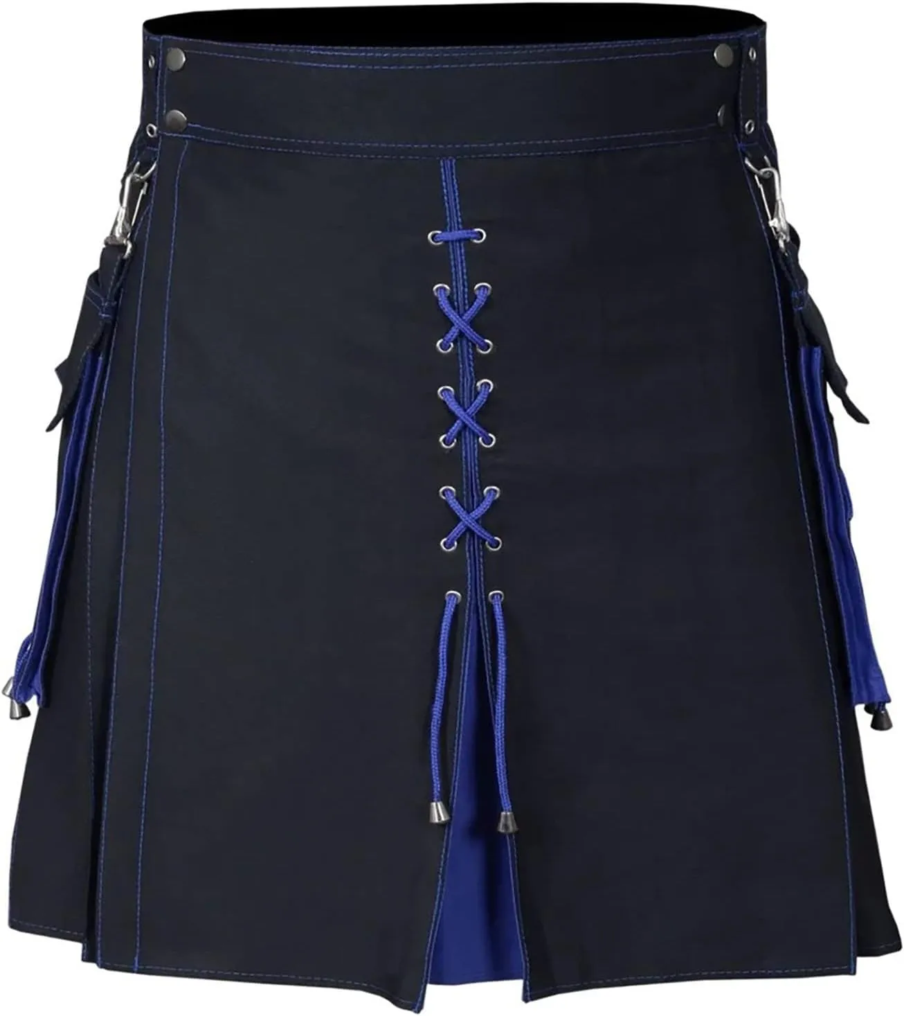 Mens Utility Kilt Pin Scottish Tartan Pleated Skirt Hybrid Royal Stewart Pockets Kilts Kilt Accessories for Men