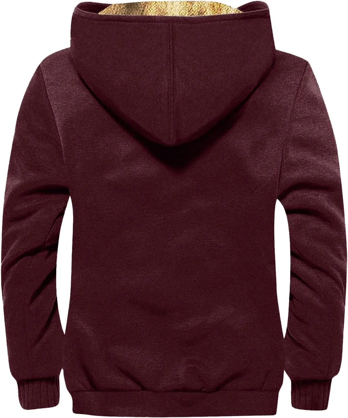 Mens Winter Coat With Hood Fleece Lined Zipper Graphic Coat Warm Heavy Big And Tall Jacket