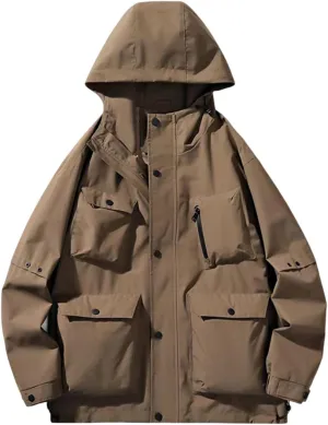 Men's Winter Coats Water Resistant Ski Snow Jacket Warm Jacket Plus Size Parka Raincoats With Multi-Pockets S-6XL