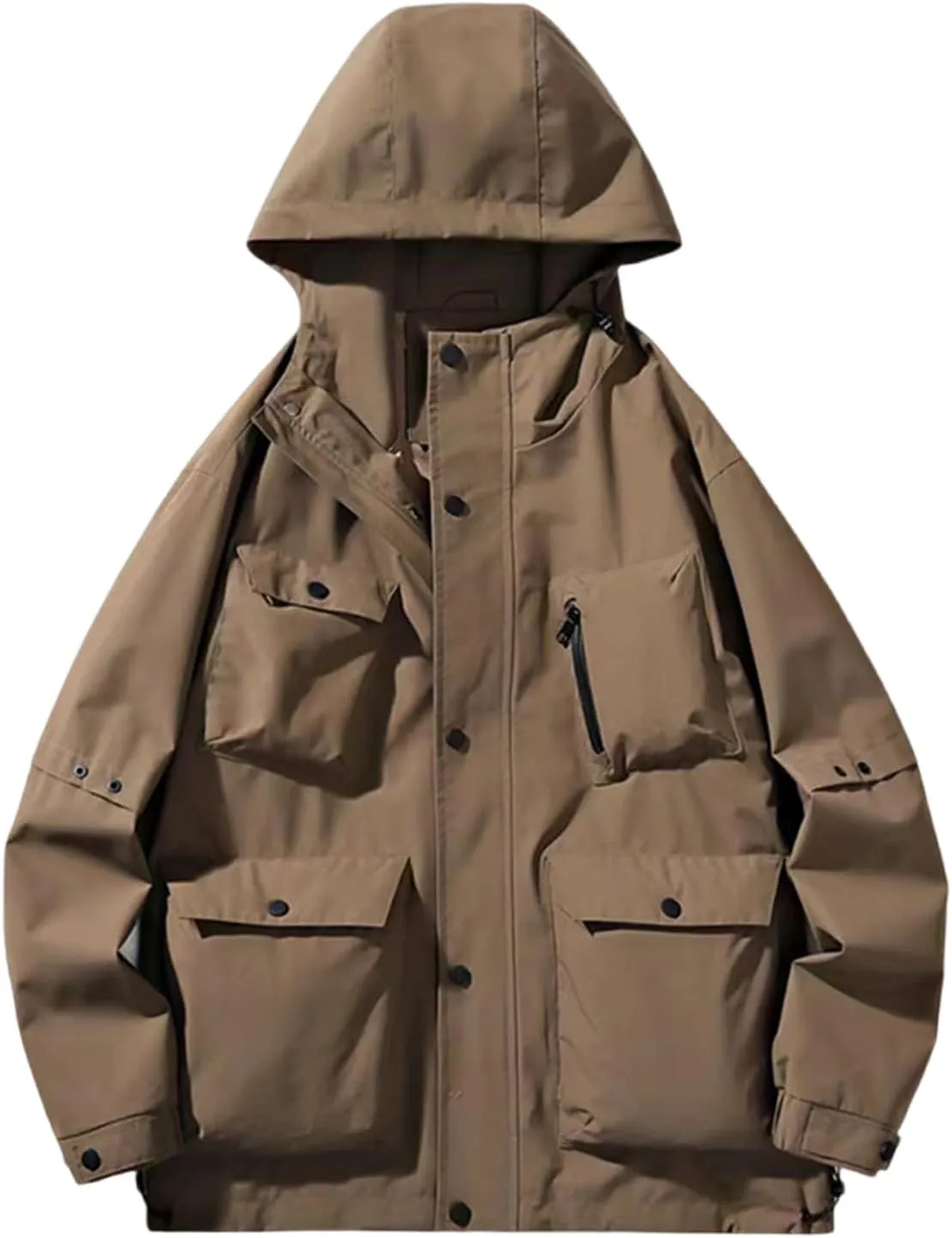 Men's Winter Coats Water Resistant Ski Snow Jacket Warm Jacket Plus Size Parka Raincoats With Multi-Pockets S-6XL