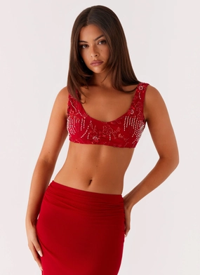Mercer Sequin Bralette - Red Mercer Sequin Bralette - Red