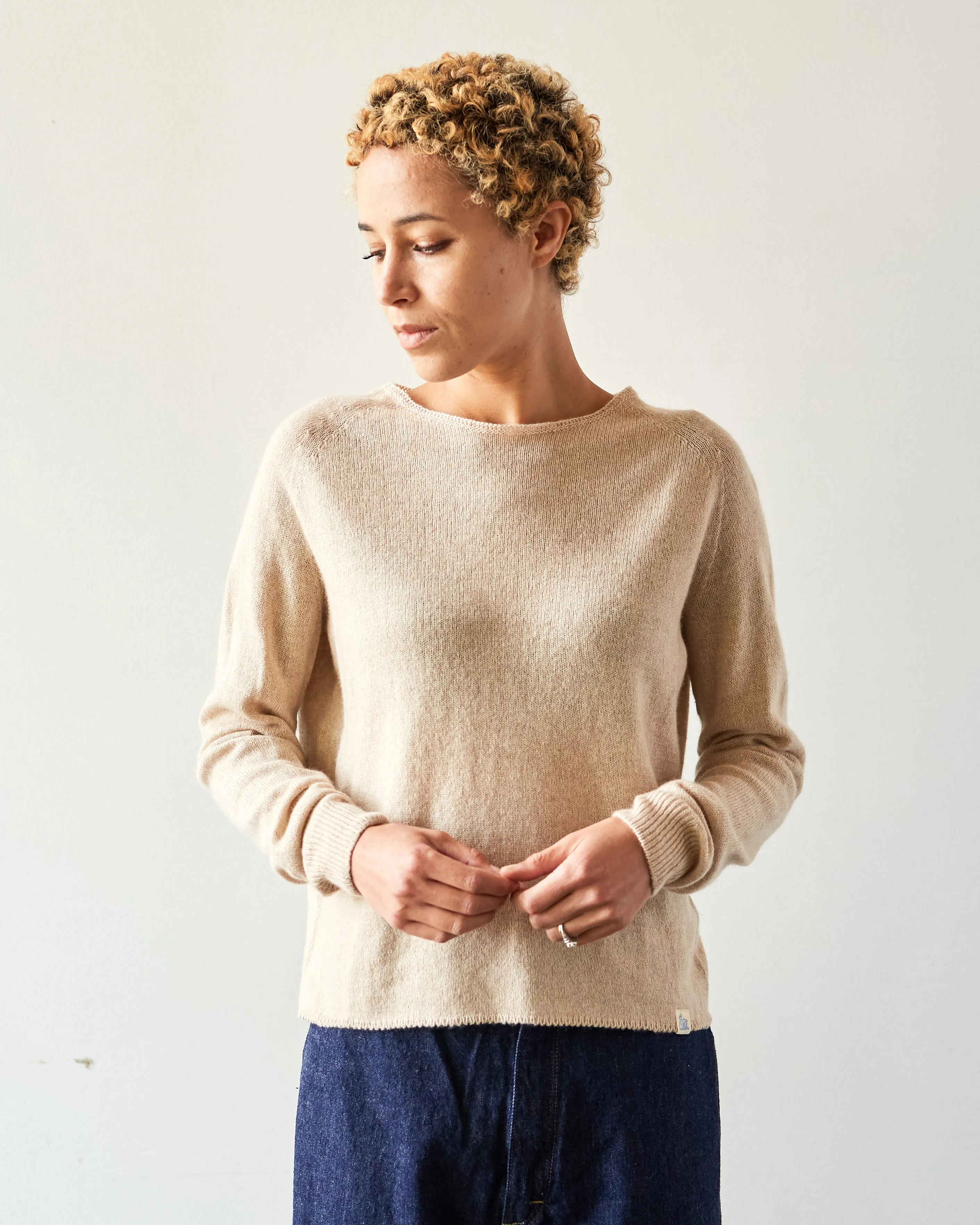 Merz b. Schwanen Crew Neck Pullover, Nature Mel.