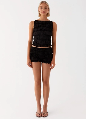 Messina Ruched Tank Top - Black Messina Ruched Tank Top - Black