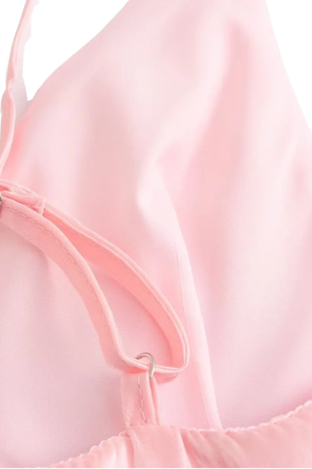 ‘Mia’ Pink Halter Puff Dress
