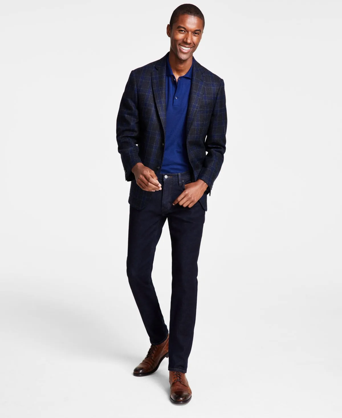 Michael Kors Men's Classic Fit Wool Blend Sport Coat Charcoal Navy 38R Blazer